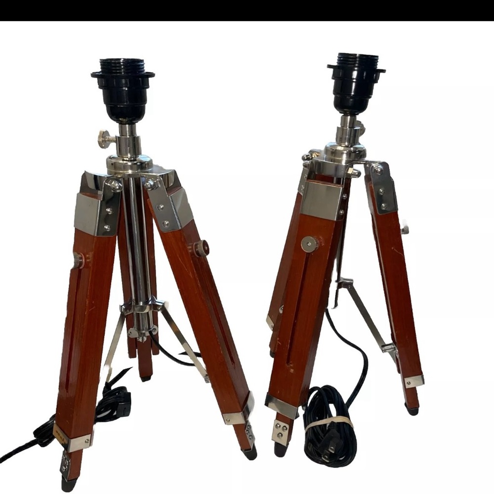 Nautical Style Desk Lamp Table Wooden Lamp Set of 2